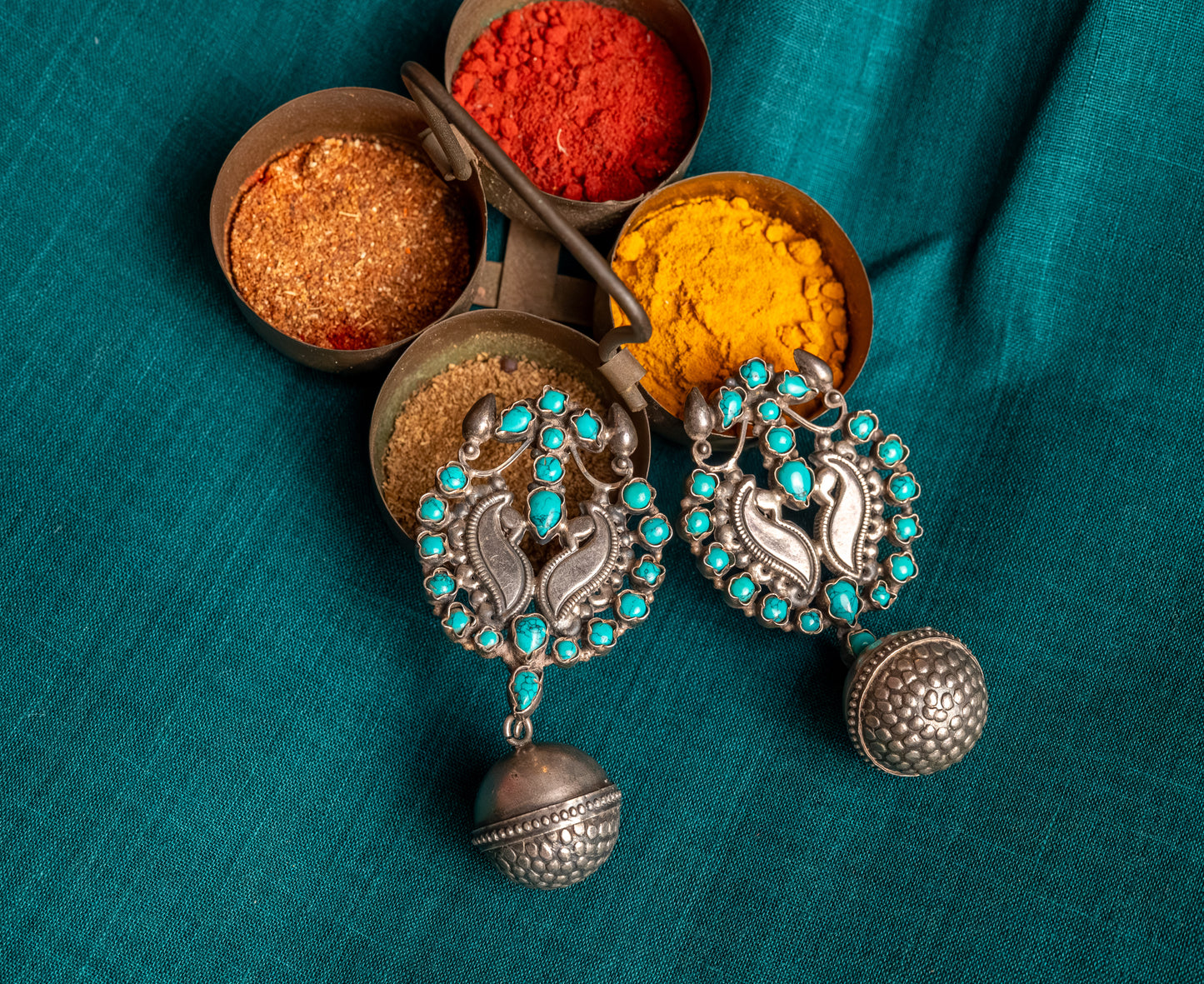 Vintage Silver earrings with turquoise