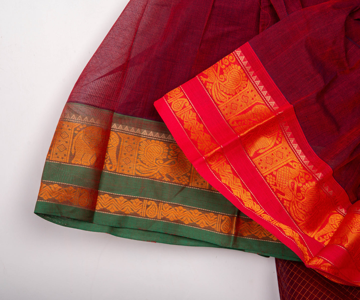 Maroon GJ Kanchi cotton