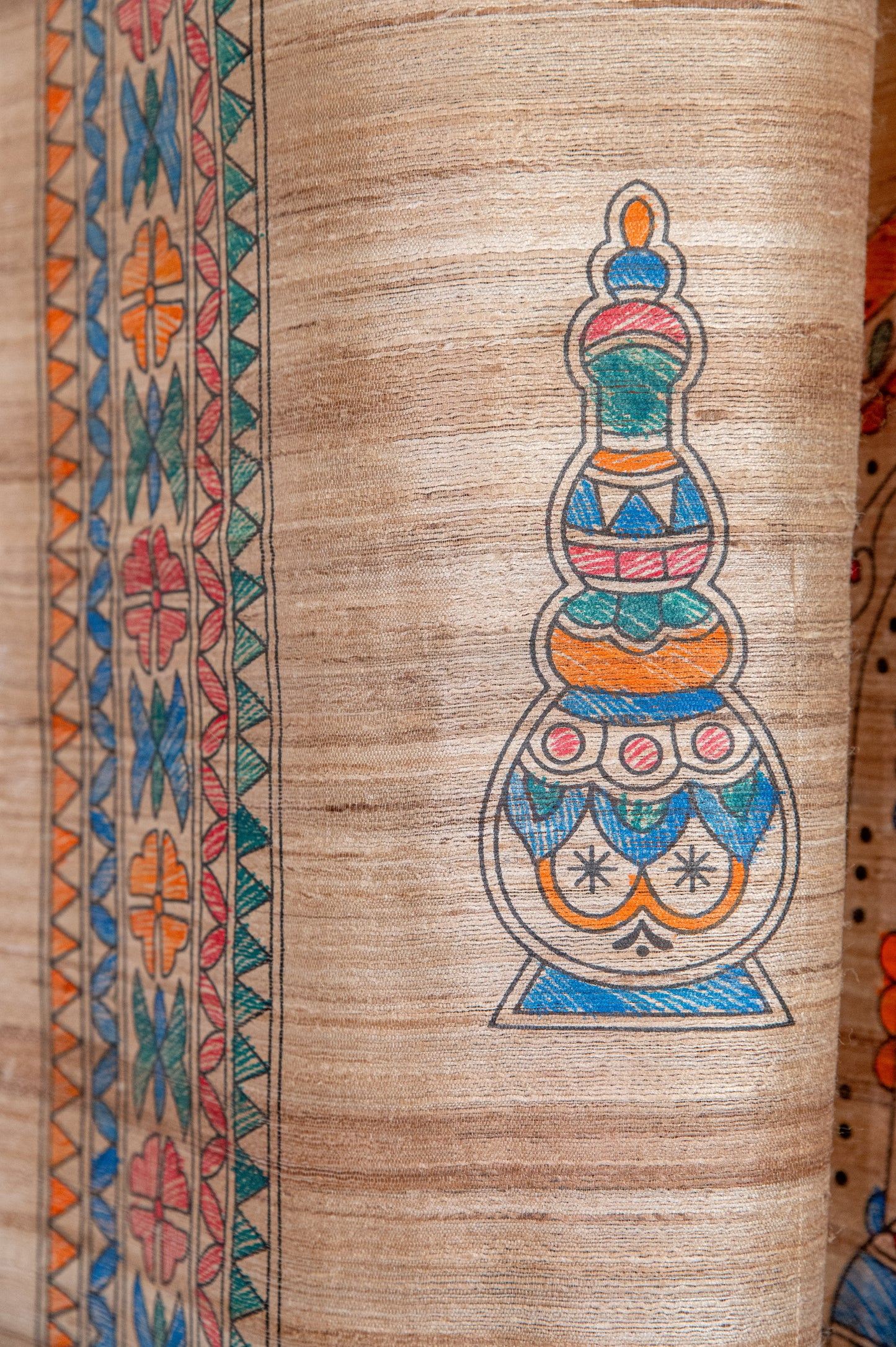 Gichha Tussar with handpainted Madhubani