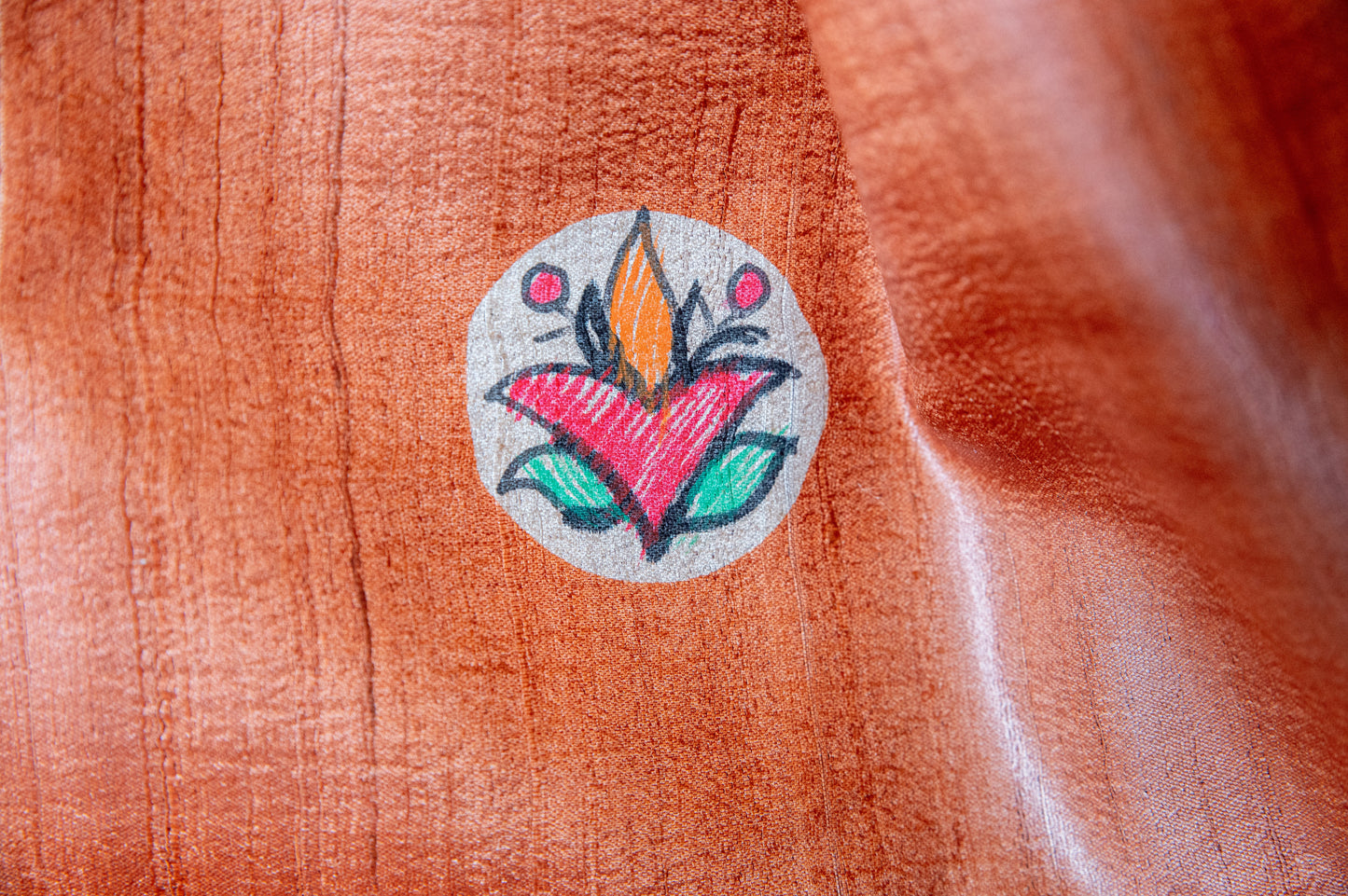Brown Tussar with handpainted Madhubani
