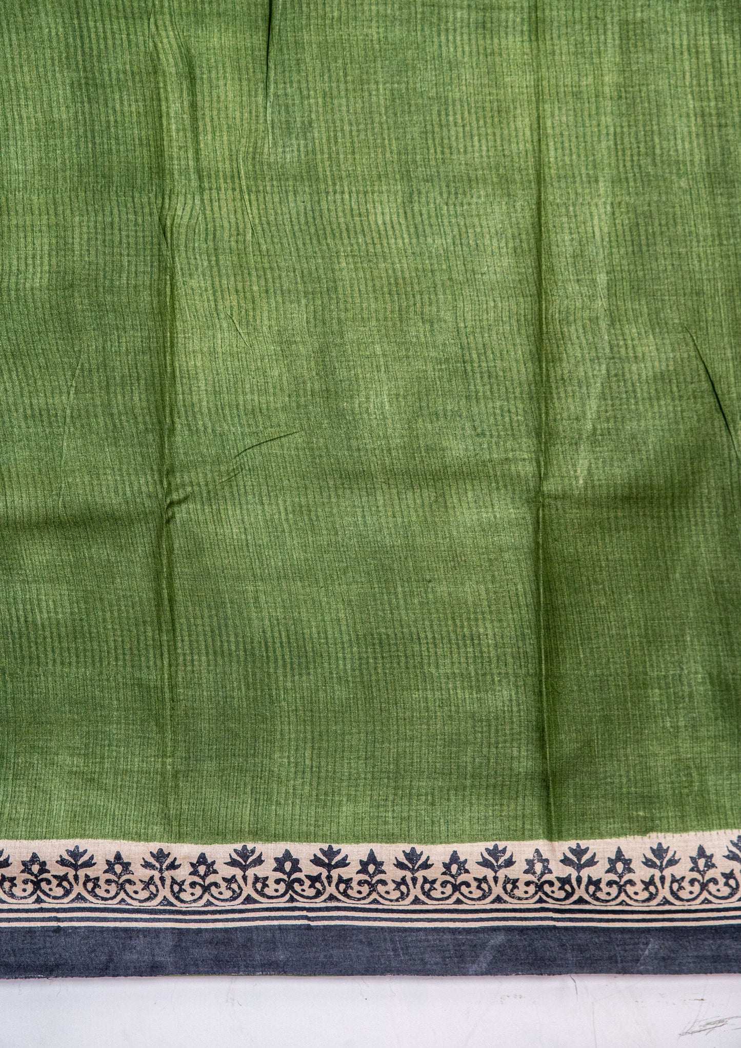 Tussar with handblock Bengali calligraphy