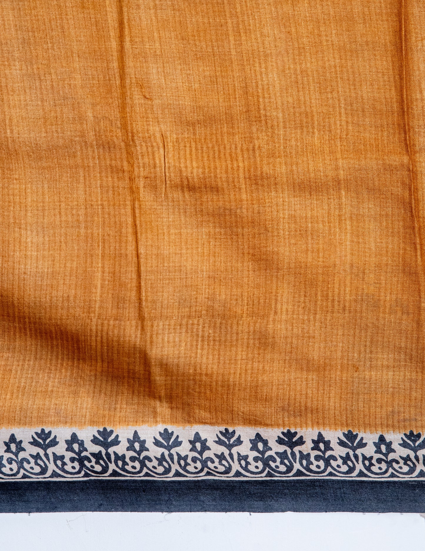 Tussar with handblock Bengali calligraphy