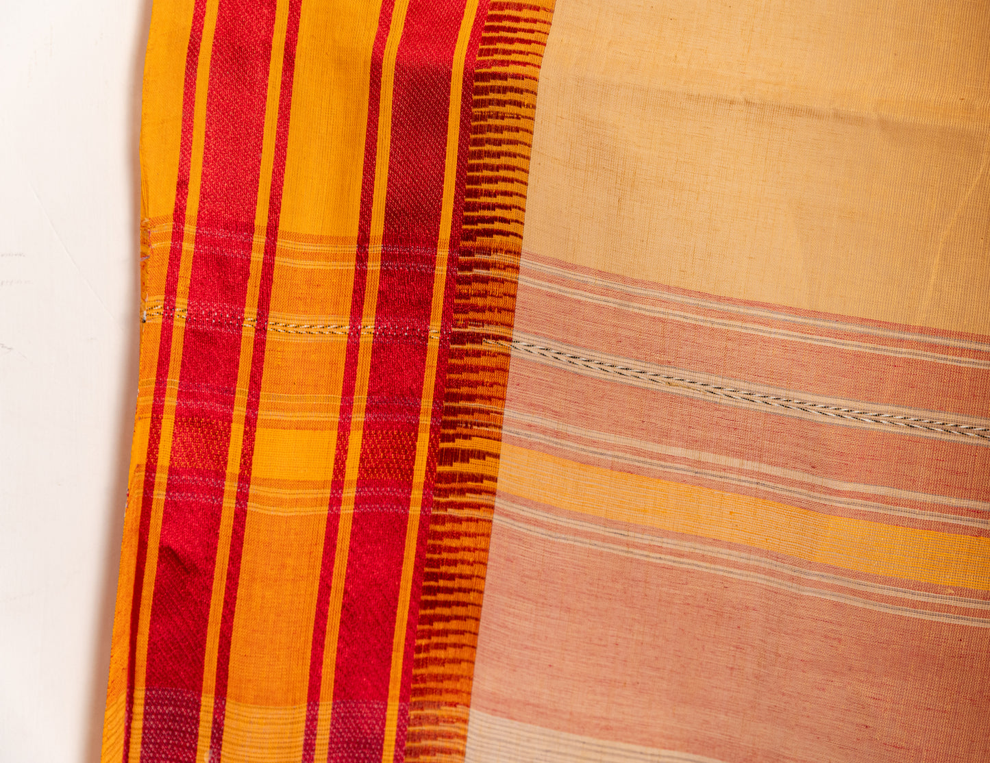 Dhonekhali Sari with Haldi Kumkum border