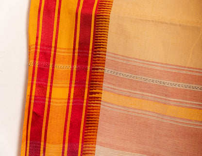 Dhonekhali Sari with Haldi Kumkum border