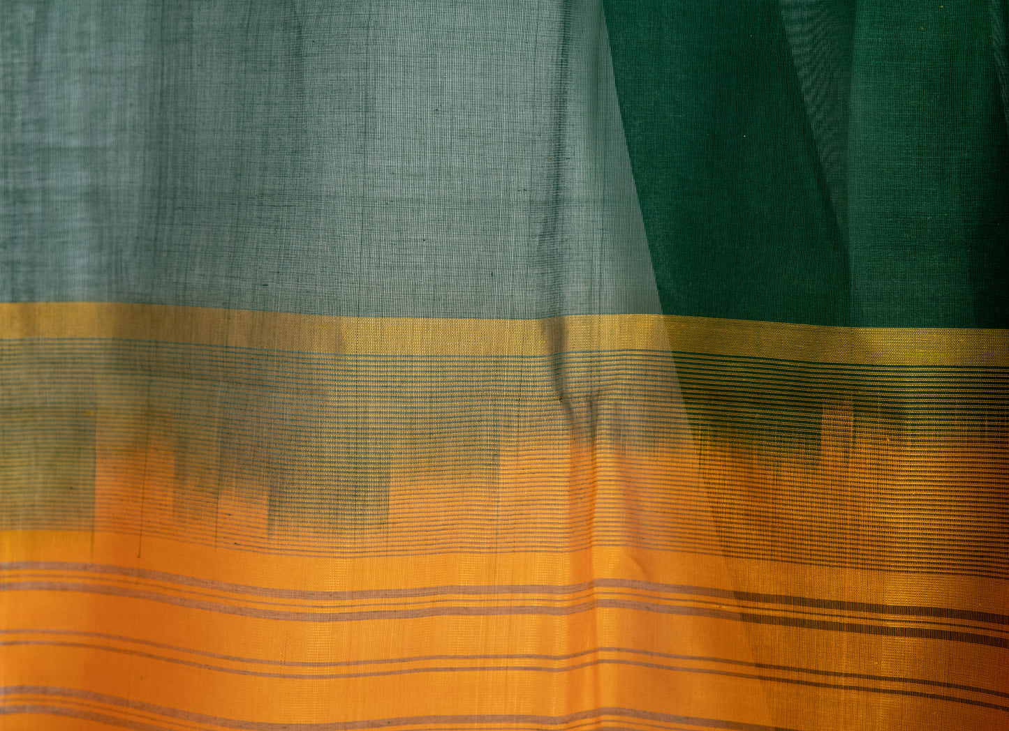 Kanchi cotton with one-sided silk borders and pallu