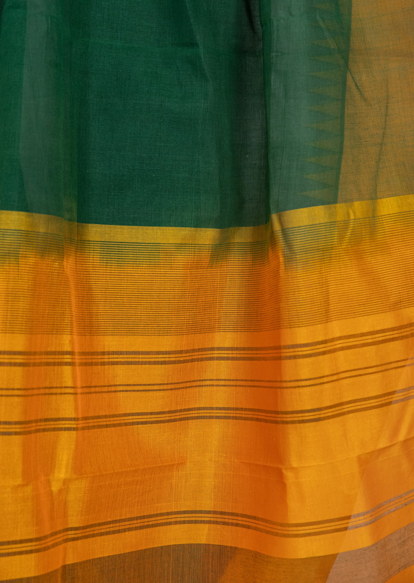 Kanchi cotton with one-sided silk borders and pallu