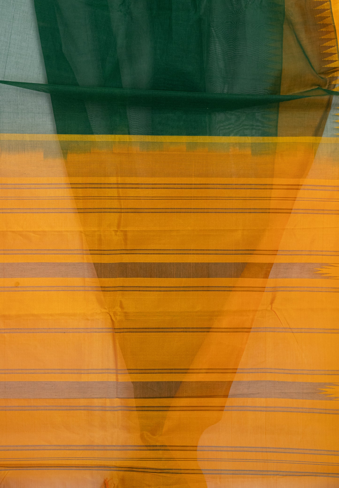 Kanchi cotton with one-sided silk borders and pallu