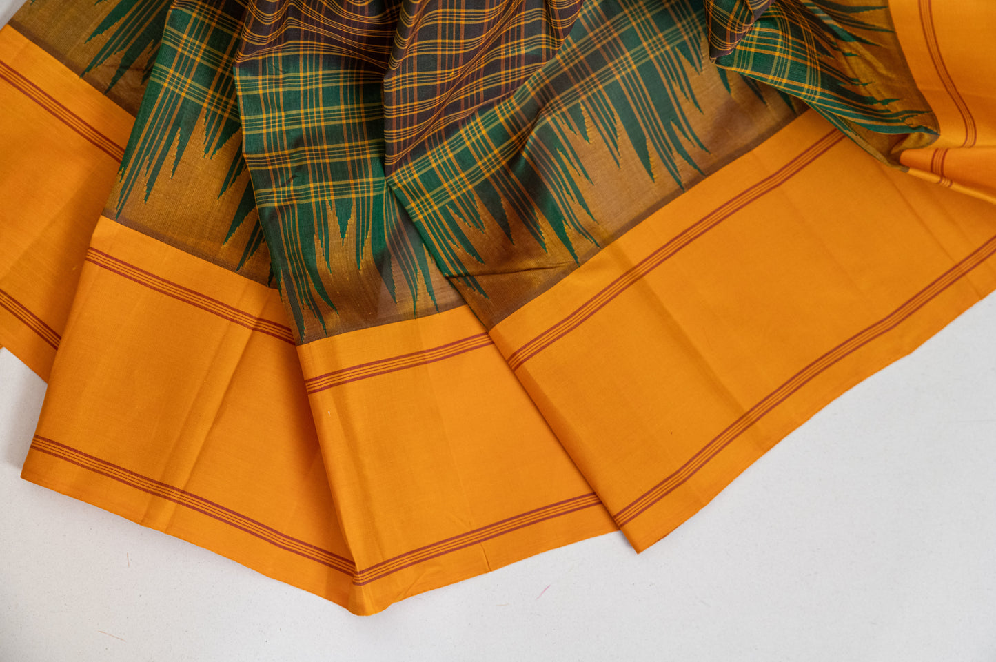 Kanchi cotton with silk borders and pallu