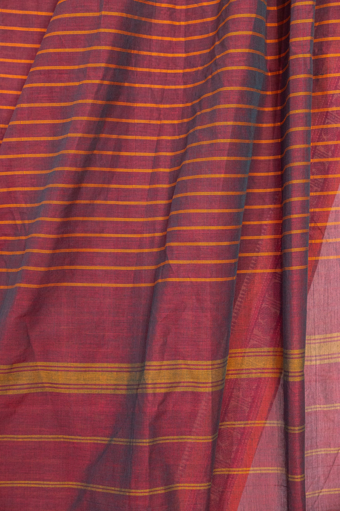 Maroon Kanchi cotton with stripes