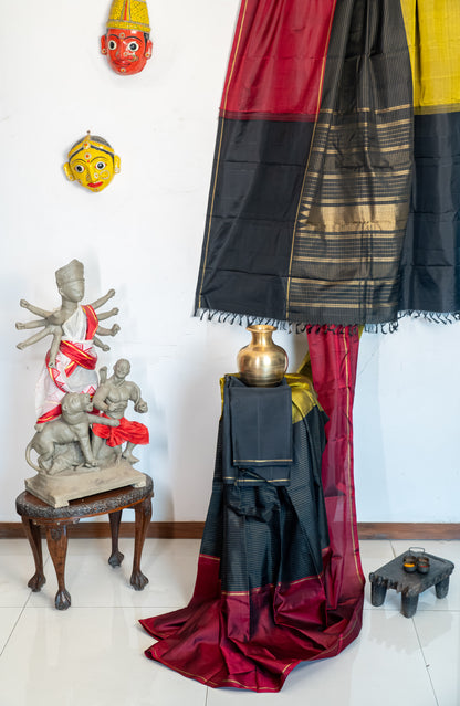 Real zari Mubaggam Kanjivaram