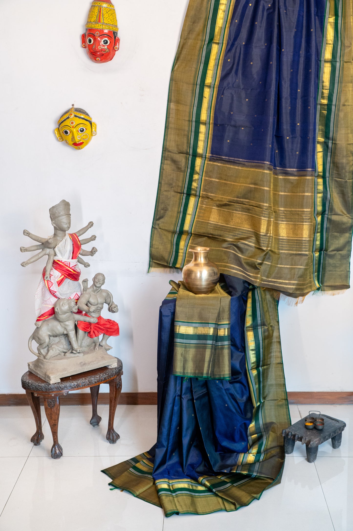 Revival Inky Blue Kanjivaram