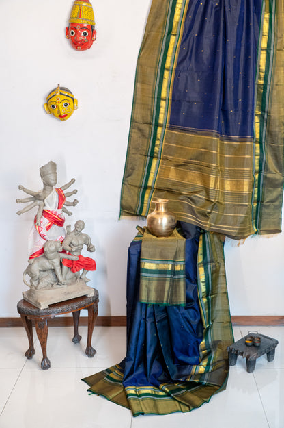 Revival Inky Blue Kanjivaram