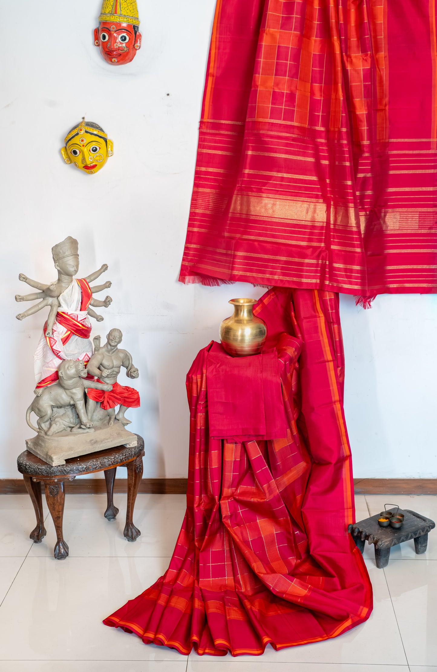 Revival Arakku and Aaranju real zari Korvai Kanjivaram