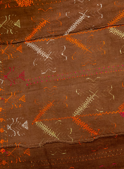 Vintage brown Phulkari Chaddar