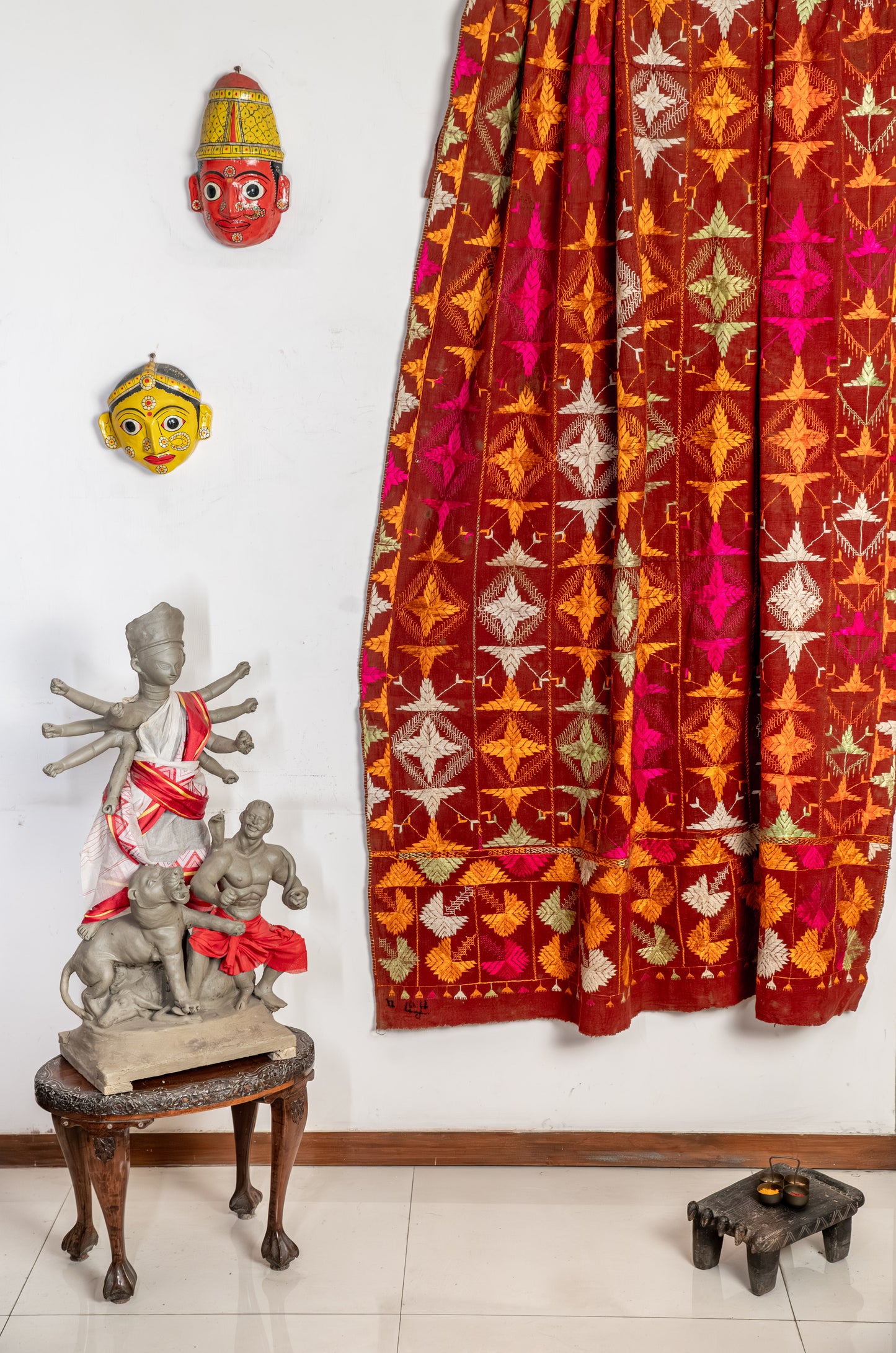 Vintage rust Phulkari Chaddar