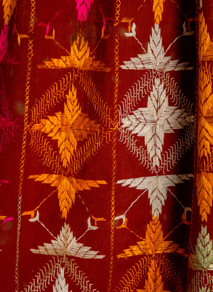Vintage rust Phulkari Chaddar