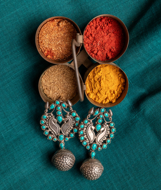 Vintage Silver earrings with turquoise