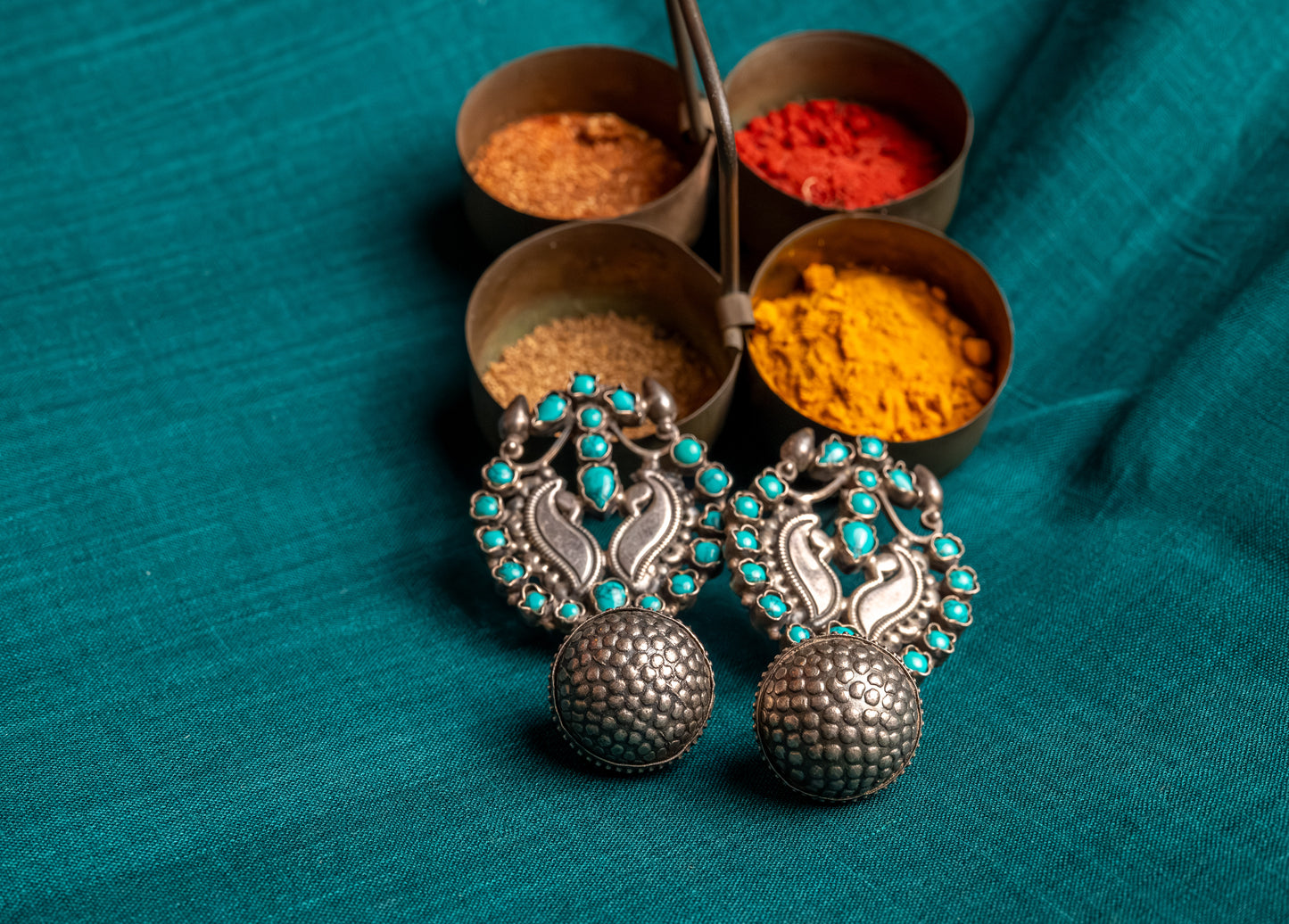 Vintage Silver earrings with turquoise