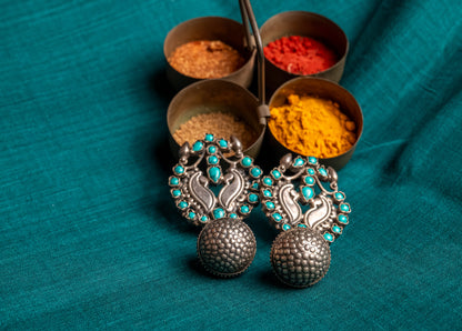 Vintage Silver earrings with turquoise