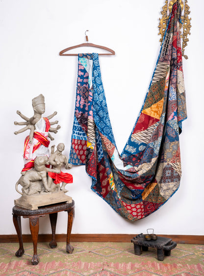 Vintage reversible patchwork dupatta