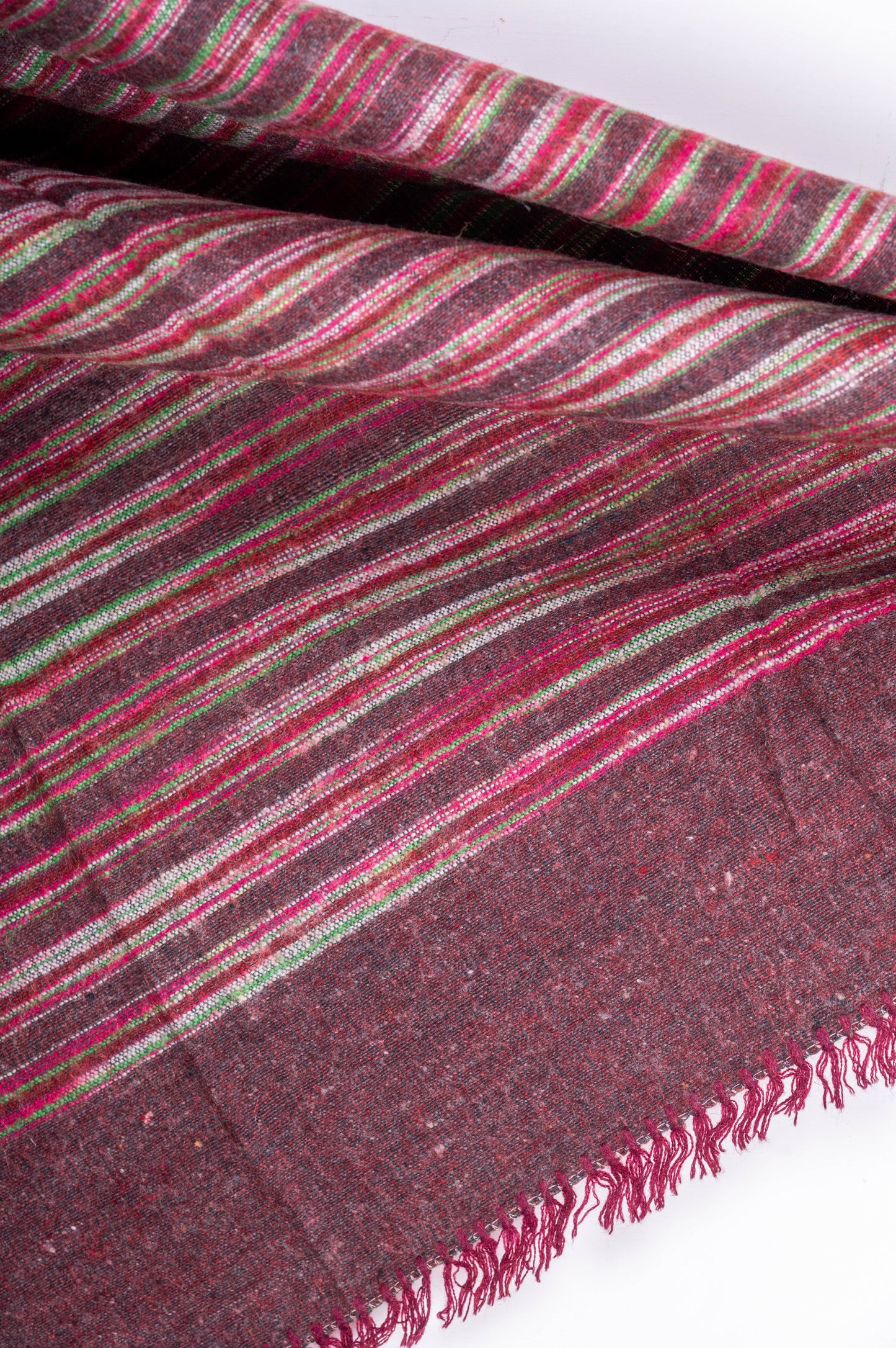 Vintage thick maroon Kullu shawl