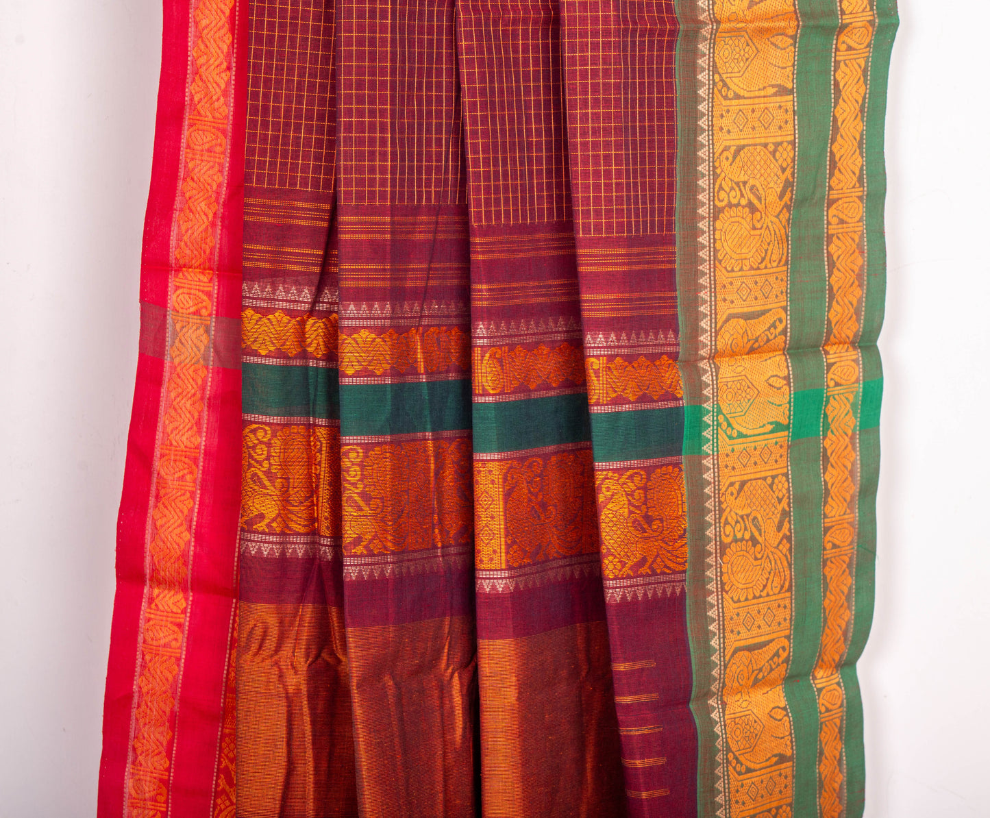 Maroon GJ Kanchi cotton
