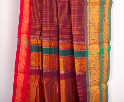 Maroon GJ Kanchi cotton