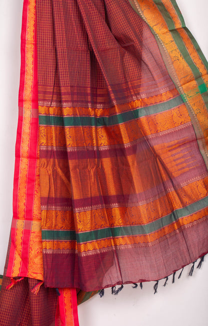Maroon GJ Kanchi cotton