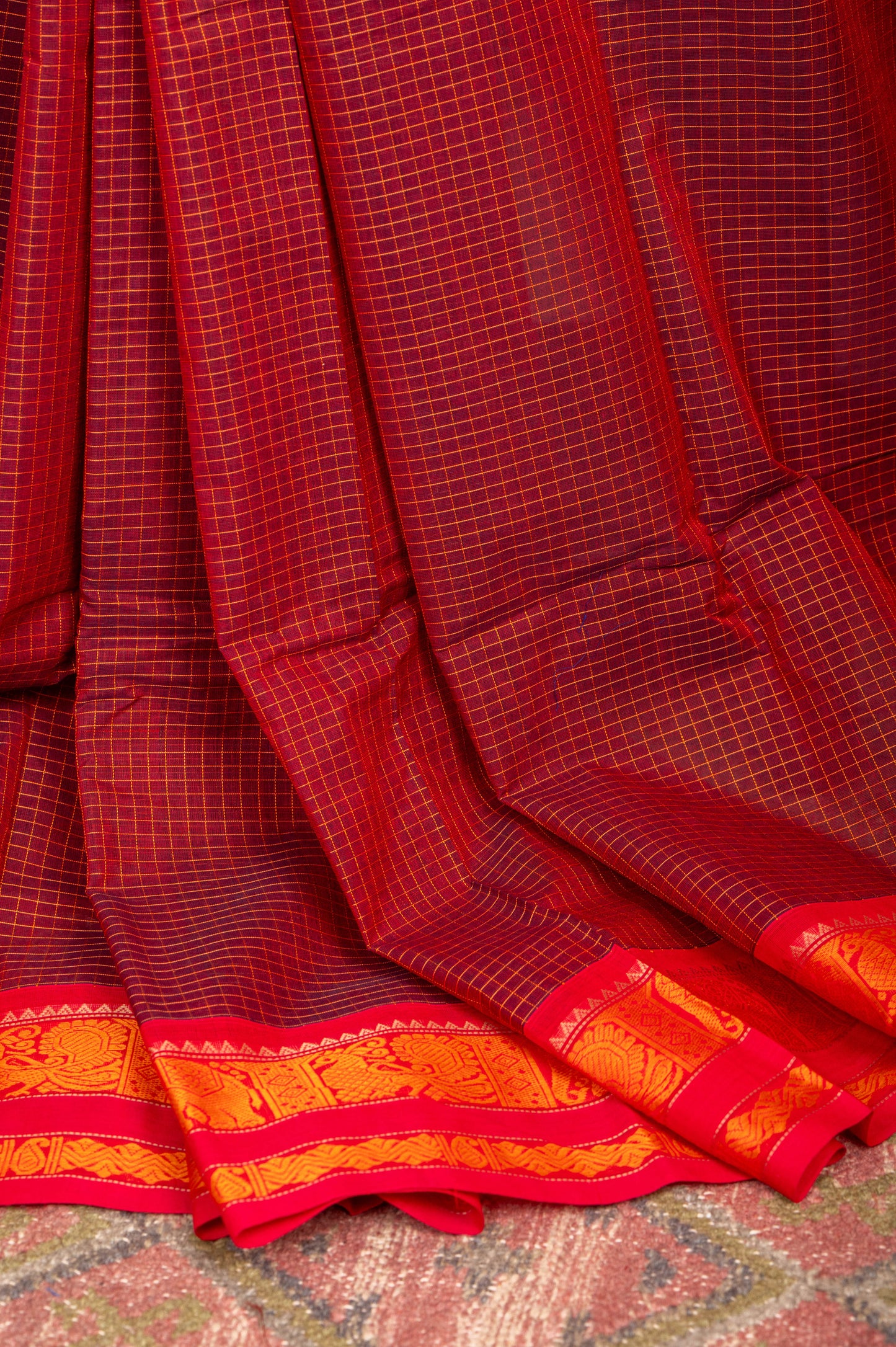 Maroon GJ Kanchi cotton