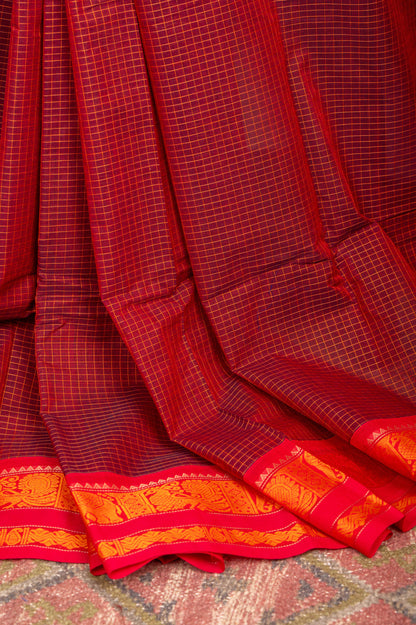 Maroon GJ Kanchi cotton