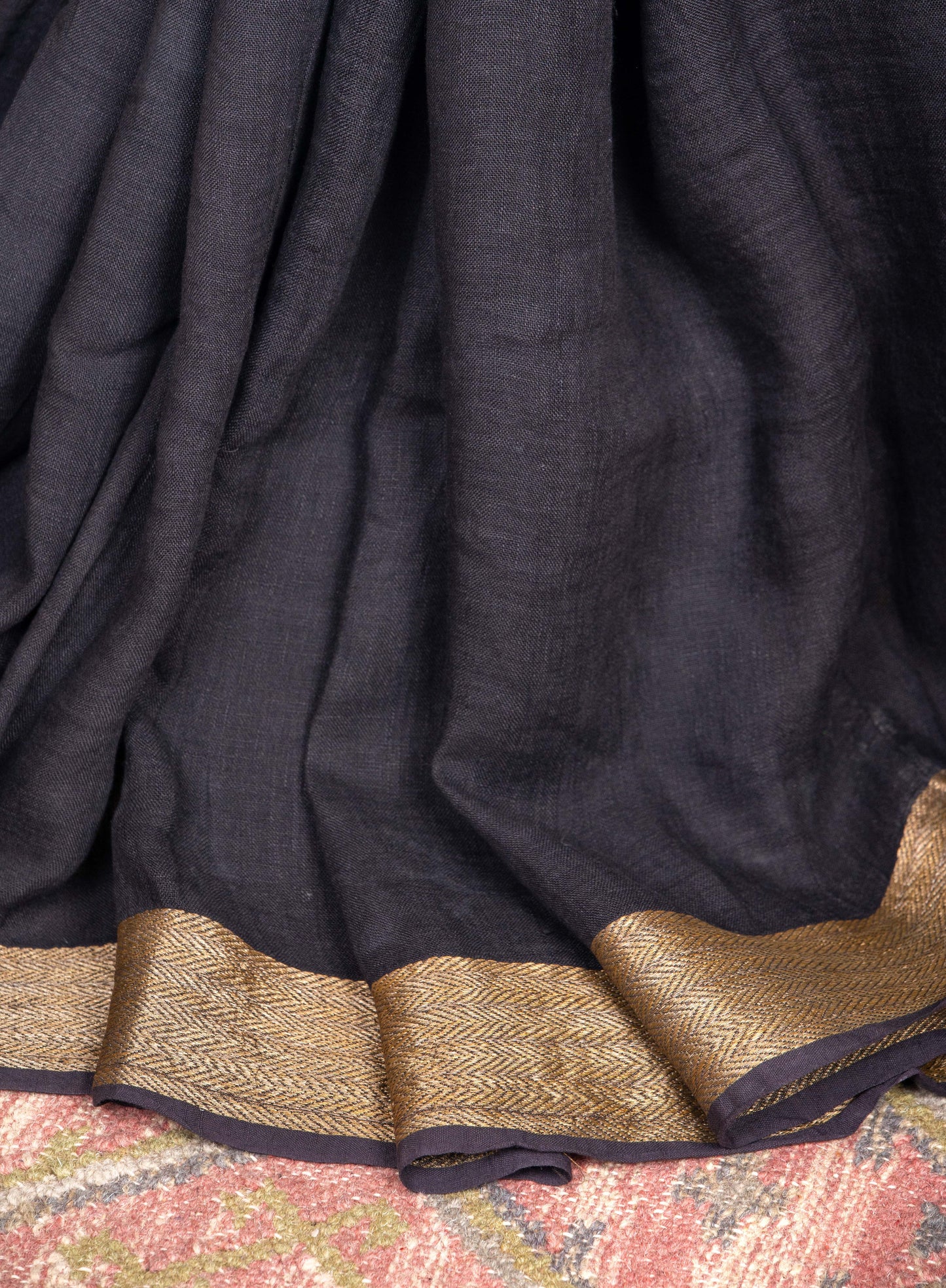Vintage Linen Cotton with Moonga Tussar border