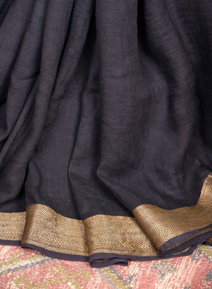 Vintage Linen Cotton with Moonga Tussar border