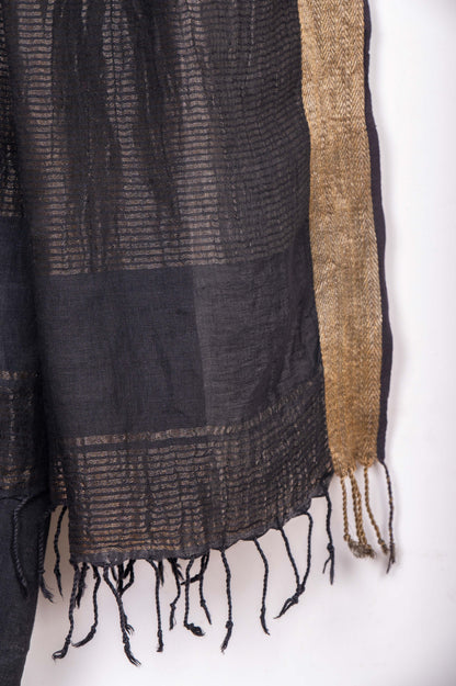 Vintage Linen Cotton with Moonga Tussar border