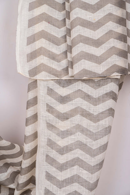 Vintage Linen Cotton with chevrons