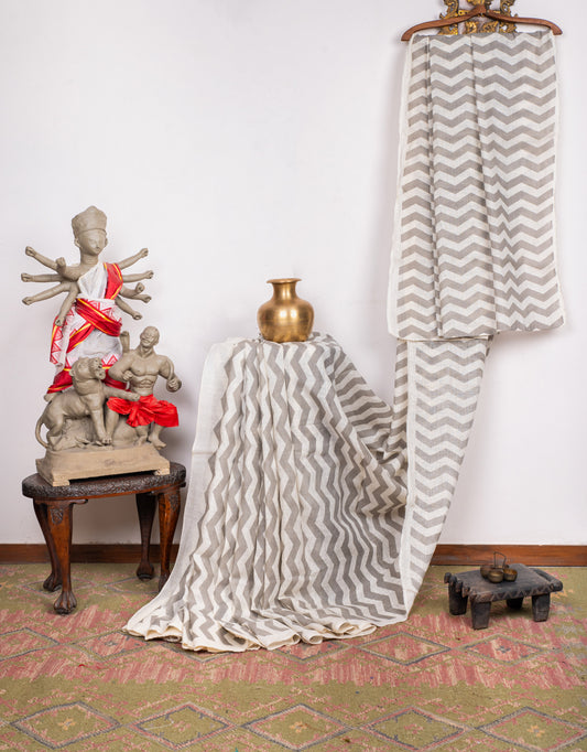 Vintage Linen Cotton with chevrons