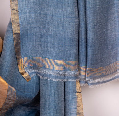 Vintage pure Linen with zari tissue