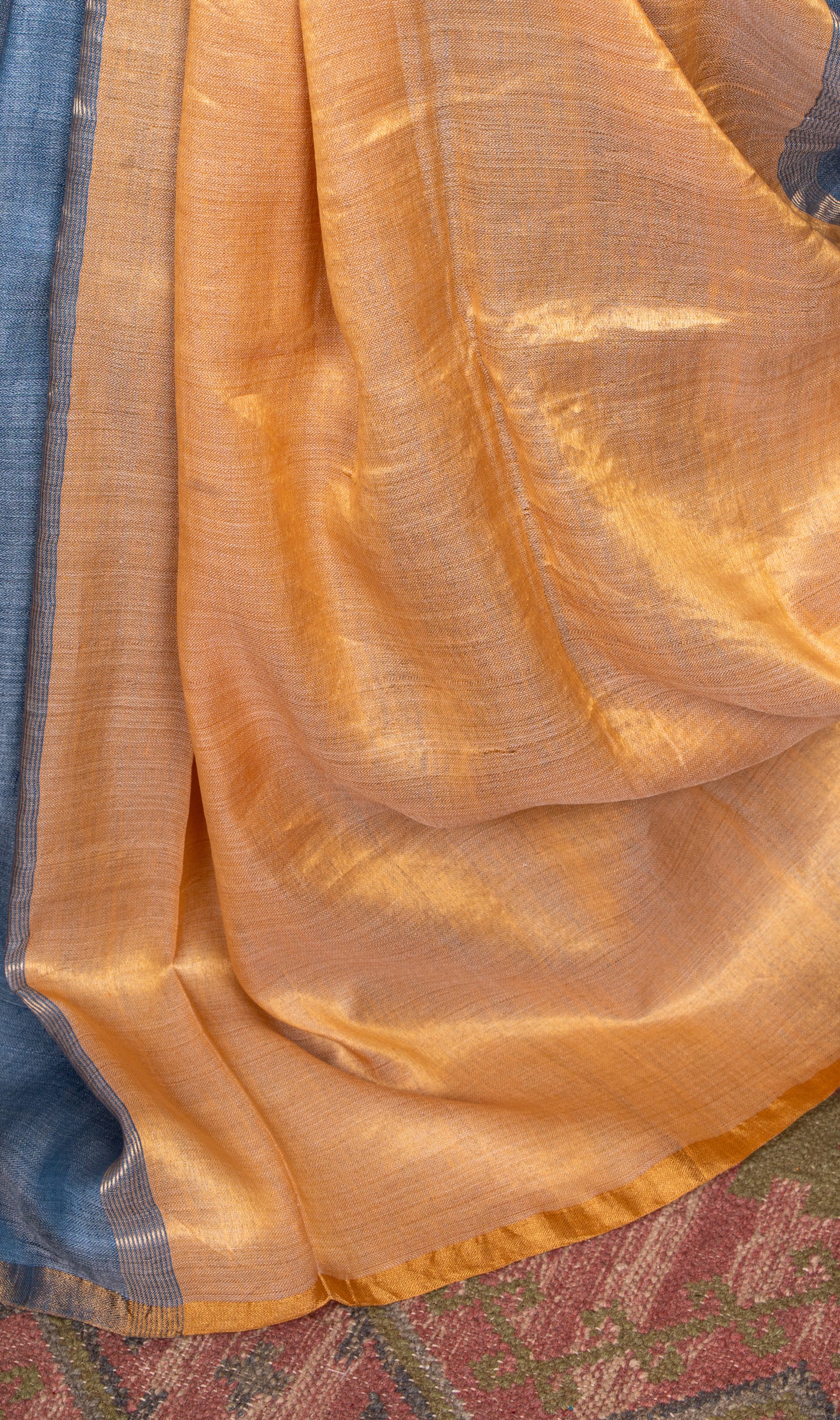 Vintage pure Linen with zari tissue