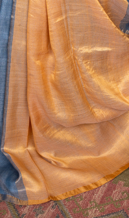 Vintage pure Linen with zari tissue