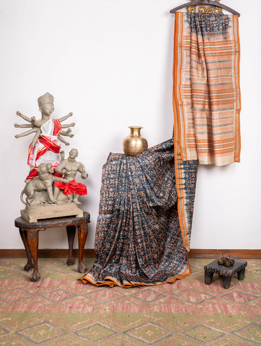 Vintage handblocked Vidharbha Karvati Kinar