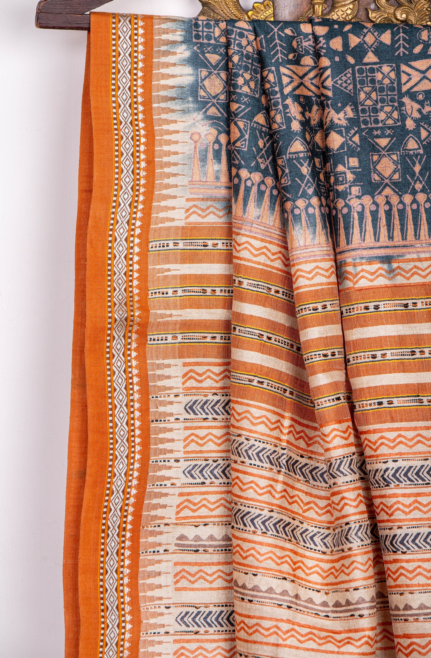 Vintage handblocked Vidharbha Karvati Kinar