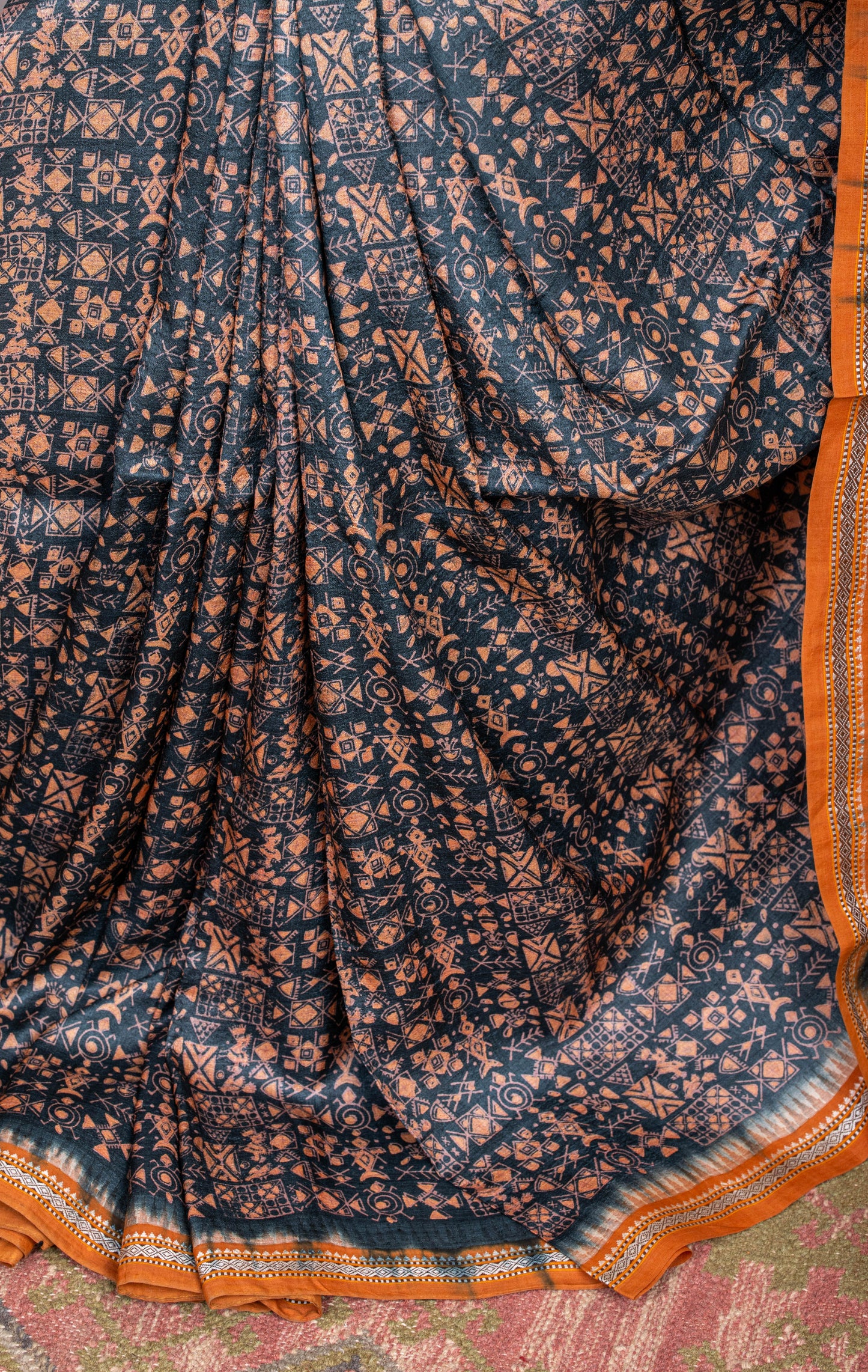 Vintage handblocked Vidharbha Karvati Kinar