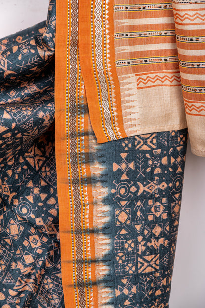 Vintage handblocked Vidharbha Karvati Kinar