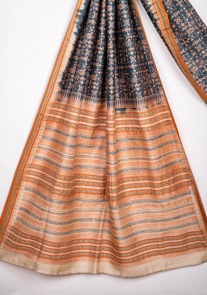 Vintage handblocked Vidharbha Karvati Kinar