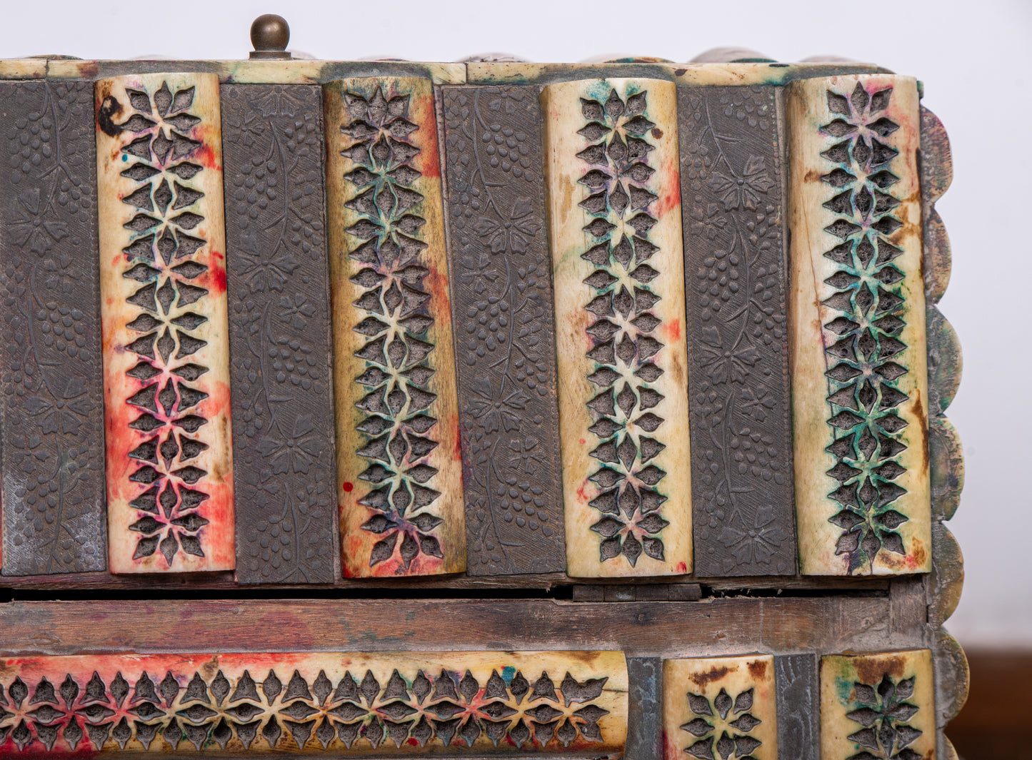 Vintage Bone and Brass inlay box