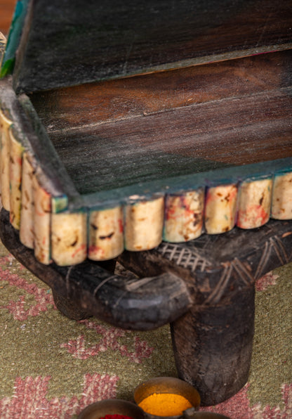 Vintage Bone and Brass inlay box