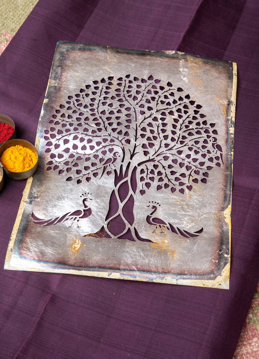 Real silver foil Sanjhi