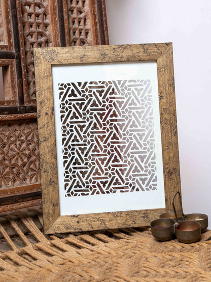 Framed Sanjhi Wall hanging