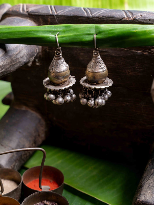 Vintage Silver & Brass danglers