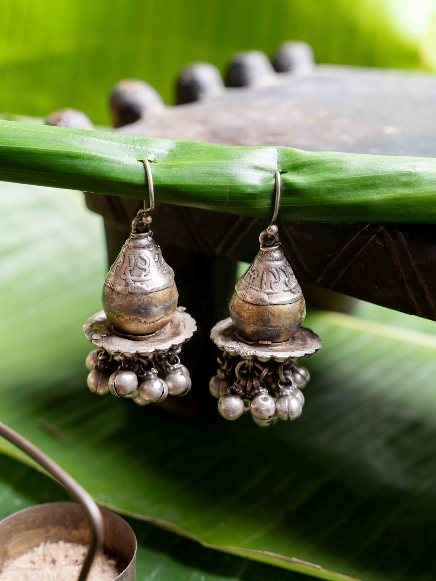 Vintage Silver & Brass danglers