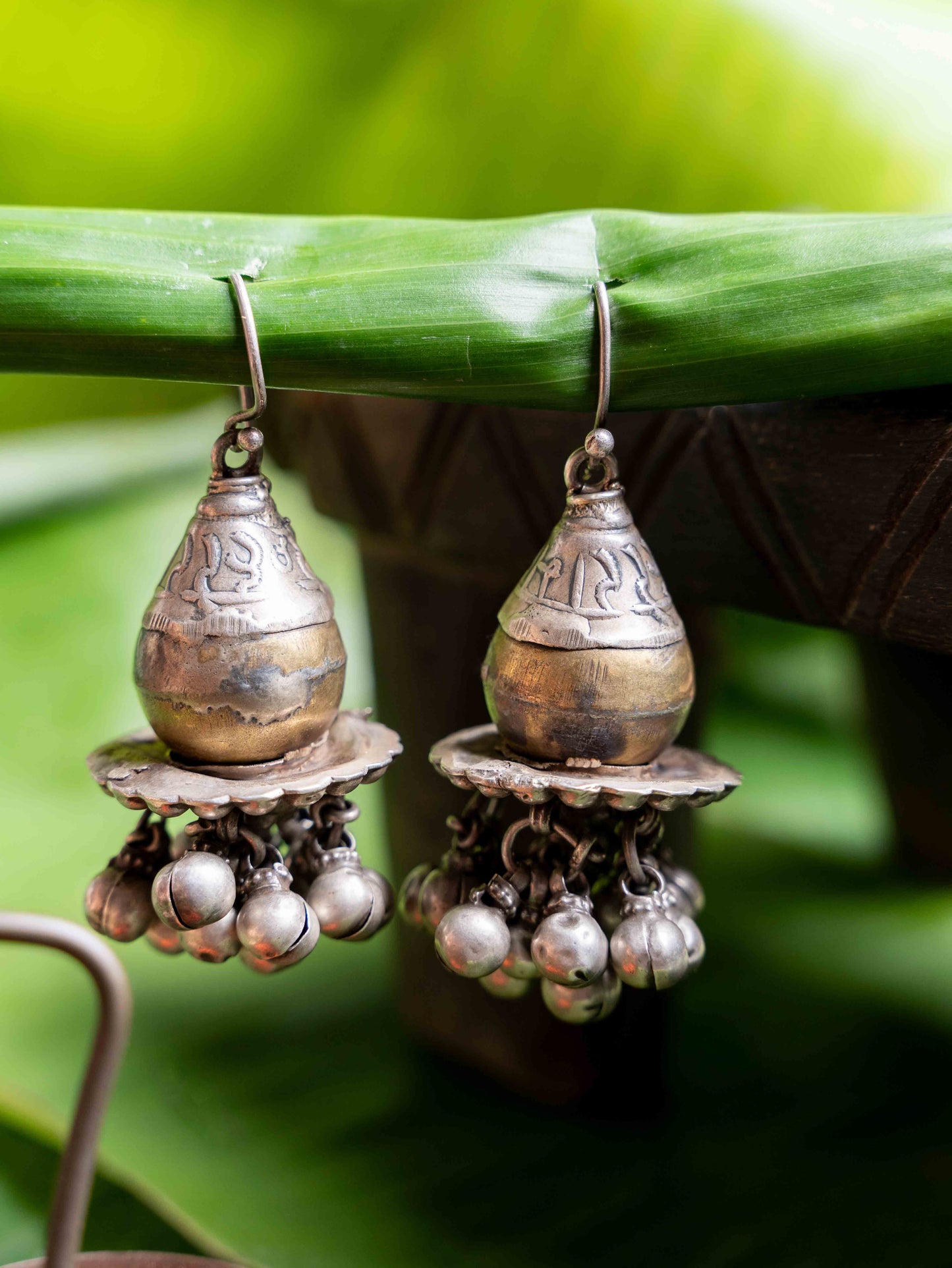 Vintage Silver & Brass danglers